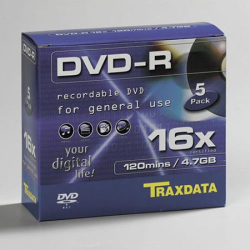 DVD-R TRAXDATA, 4.7GB, 16X, SLIM BOX 5 kom…