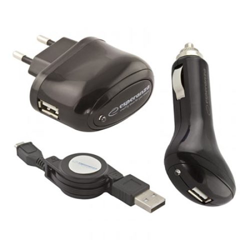 USB punjaci + microUSB kabl ESPERANZA, 3in1 s…