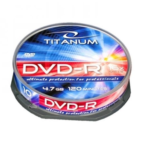 DVD-R TITANUM 4,7 GB X16, CAKE BOX 10 kom, 12…