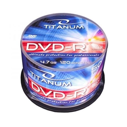 DVD-R TITANUM 4,7 GB X16, CAKE BOX 50 kom, 12…