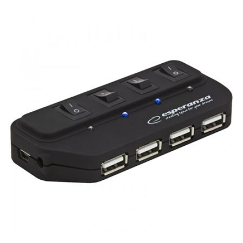 USB HUB ESPERANZA, 4 portni sa prekidačima, …