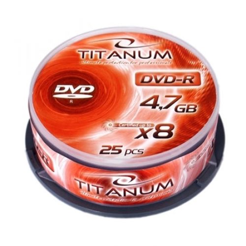 DVD-R TITANUM 4,7 GB X8, CAKE BOX 25 kom, 107…