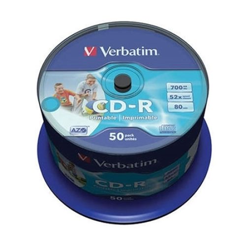 CD-R,VERBATIM, 700 MB,52X,spindle 50 kom WRAP,printable