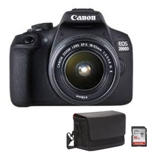 Fotoaparat CANON EOS2000D + 18-55 IS+ Torbica SB130+16GB MicroSD  bundle