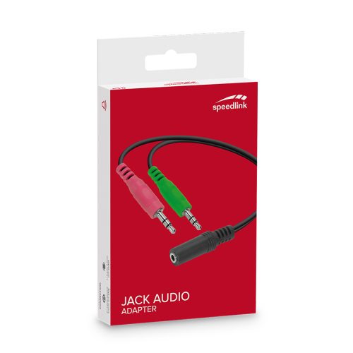 Audio adapter jack Speedlink, male 2×3,5…