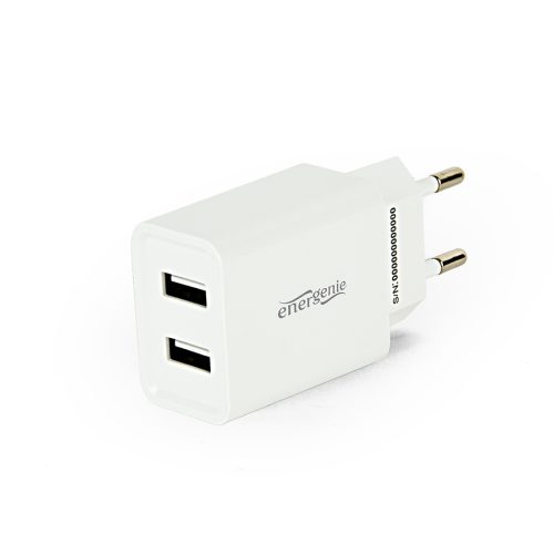 USB punjač GEMBIRD, 2 porta 2,1A, white, EG-…