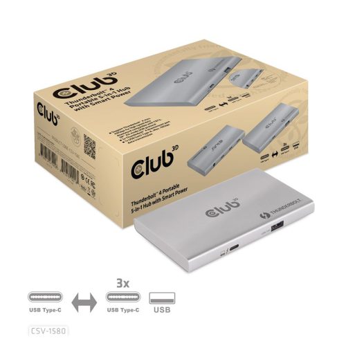 USB hub Club 3D Thunderbolt4 Portable 5-in-1 …