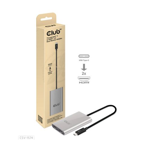 Video adapter Club 3D Thunderbolt 3 to HDMI 2…