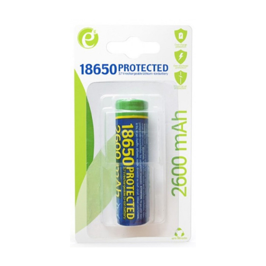 Punjiva baterija 18650 Li-Ion 3,7V 2600mAh, protected, EG-BA-18650/2600, GEMBIRD
