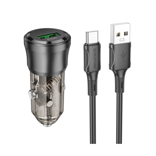 Auto Punjač sa kablom 1m USB to Type-C BOROF…