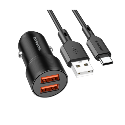 Auto Punjač sa kablom 1m USB to Type-C BOROF…