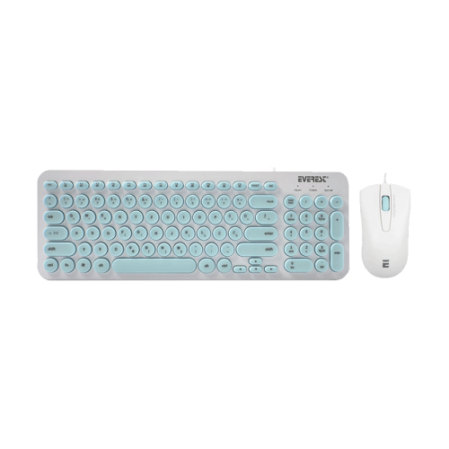 Tastatura + miš Everest KM-01K Turquoise, US…