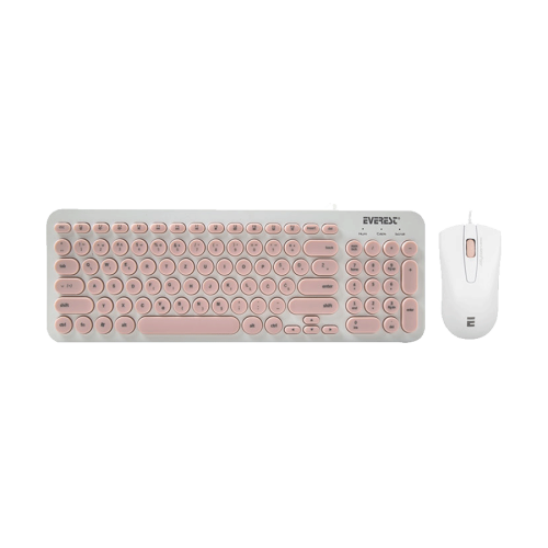 Tastatura + miš Everest KM-01K Pink , USB, B…