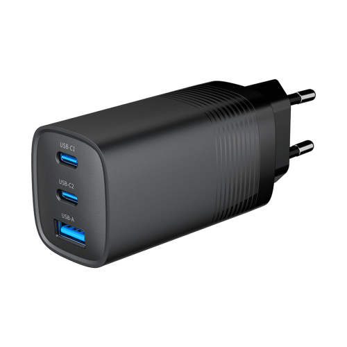 USB punjač 2xType-C + 1xUSB-A fast charger, …