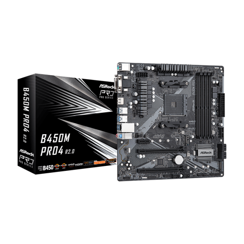 ASROCK MB B450M PRO4 R2.0 AMD B450;AM4;4xDDR4…