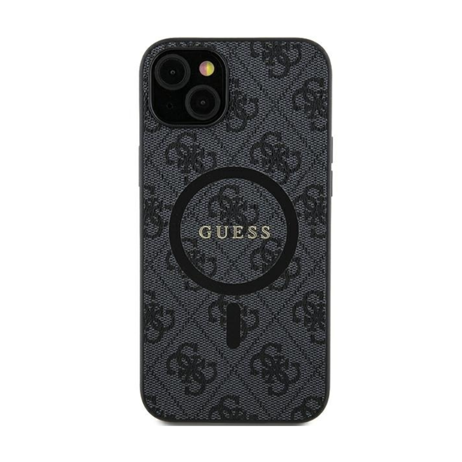 ZAŠTITNA MASKA GUESS - HARDCASE 4G KOLEKCIJA KOŽA METAL LOGO MAGSAFE GUHMS24SG4GFRK ZA SAMSUNG GALAXY S24 CRNA