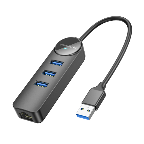 USB HUB + GLAN Ethernet Adapter BOROFONE DH6 …