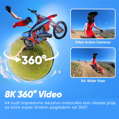 Insta360 X4 akciona kamera- Motorcycle bundle…