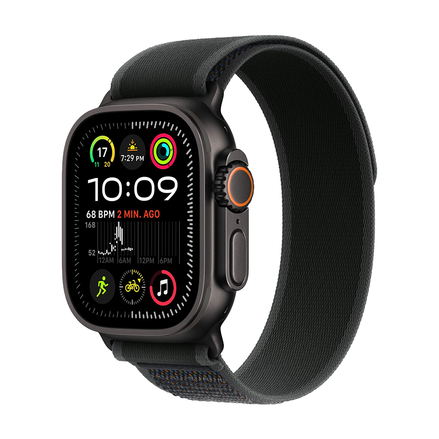 Apple Watch Ultra 2 49mm Black Titanium Case with Black Trail Loop MX4U3QA/A