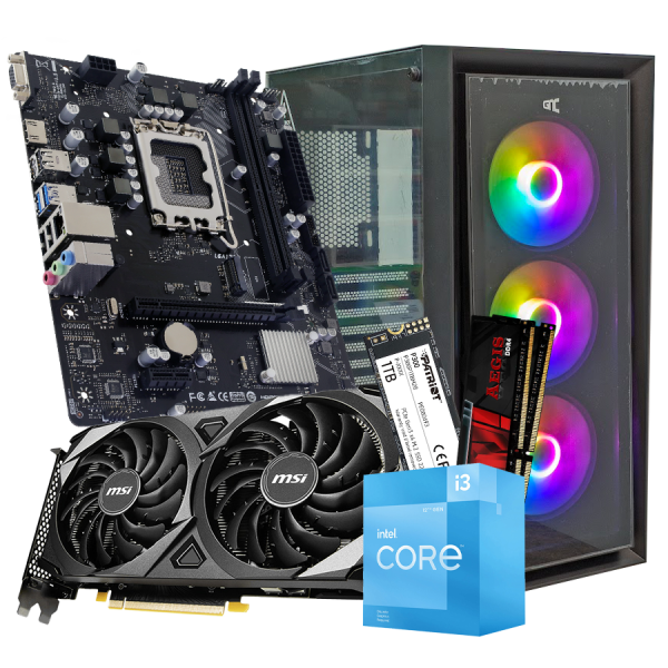 GNC GAMER VOYAGER i3-12100F, H610, 32 GB DDR4, 1TB NVMe, RTX 3060 12GB, PSU 650W, gaming kucište