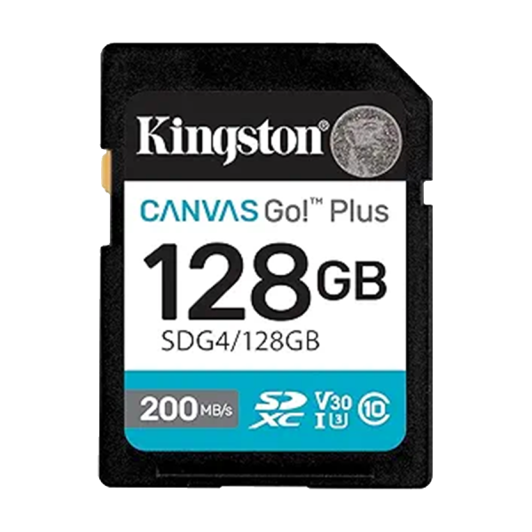 SD card Kingston 128 GB SDG4/128GB  SDXC,r/w:200/160MB/s, DSLRs, mirrorless cameras, 4K video