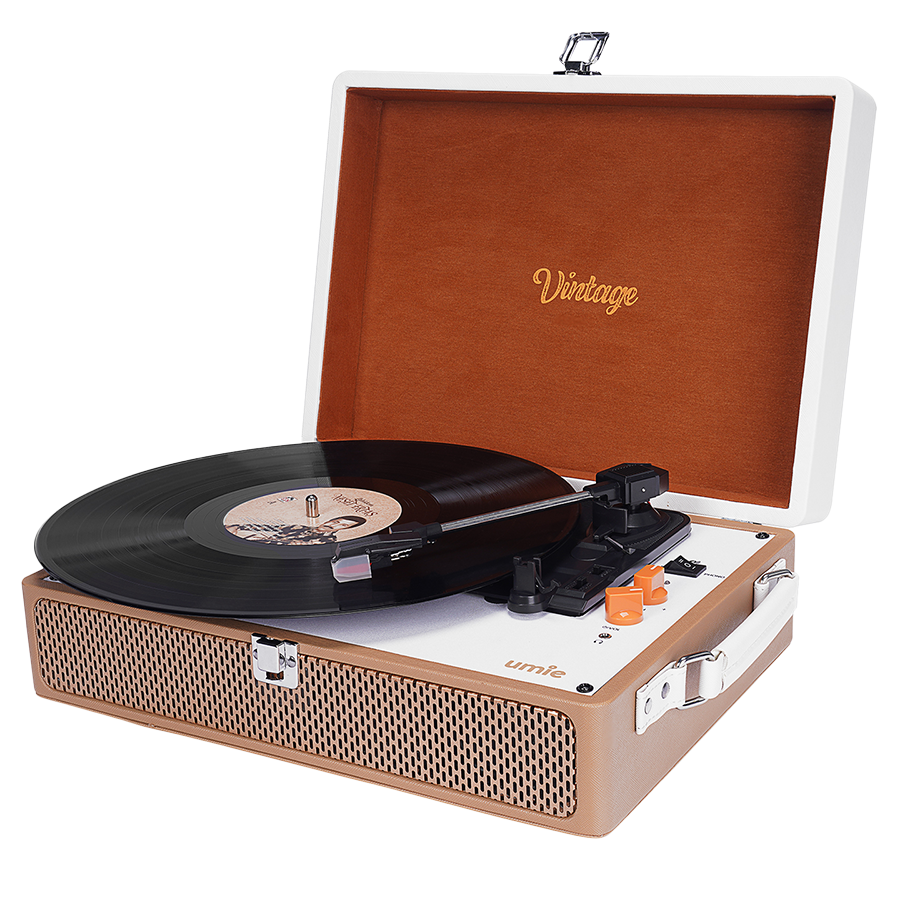 Gramofon UMIE Vintage UM-P353 Turntable Music Box with Bluetooth and 3.5mm AUXIN & RCAO Support, 37925