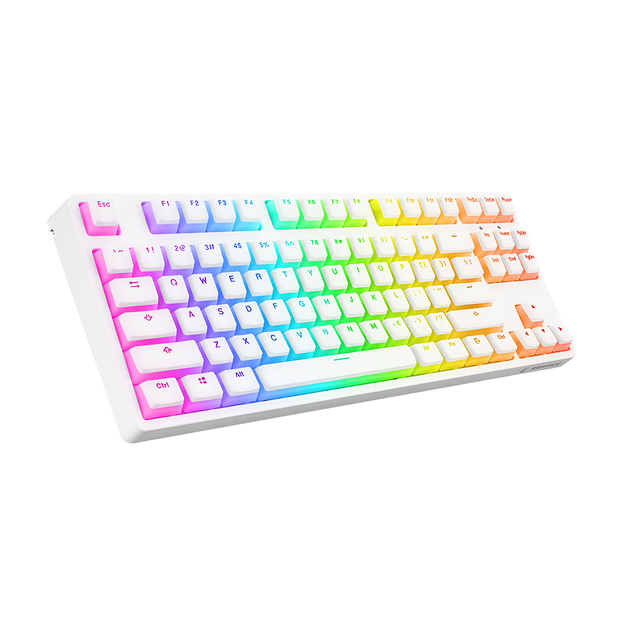 Tastatura gaming RAMPAGE KB-R136 GHOST Mechanical White Type-C red switch US Layout RGB pudding keycaps, 36816