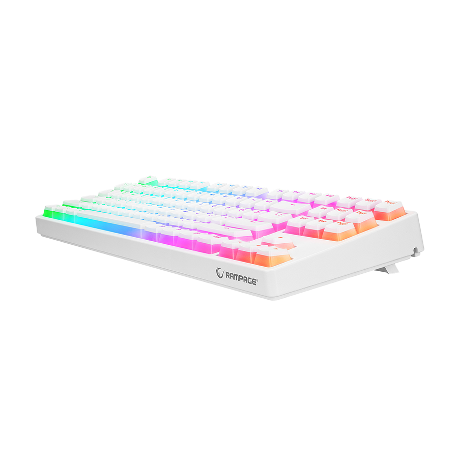 Tastatura gaming RAMPAGE KB-R136 GHOST Mechanical White Type-C red switch US Layout RGB pudding keycaps, 36816 - Image 2